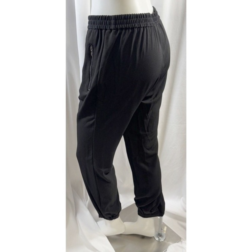 New York & Co Black Stretch Jogger Pants Elastic Waist Zip Pocket M Preppy 74-14 - Picture 13 of 13